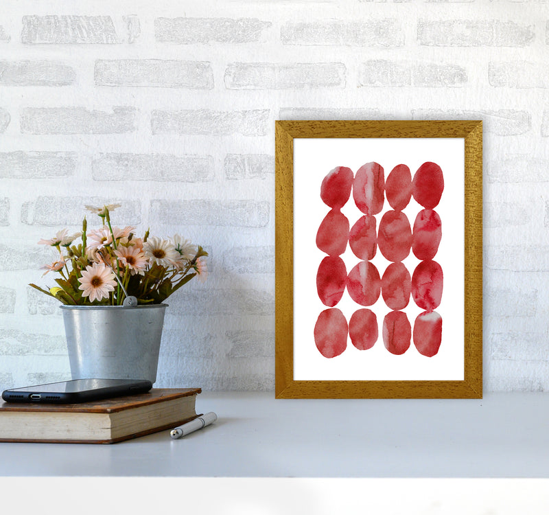Watercolor Red Stones Art Print by Seven Trees Design A4 Print Only