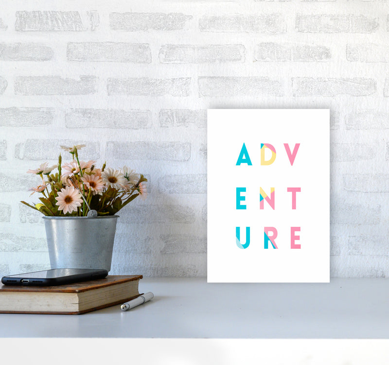 Adventure In Colors Quote Art Print by Seven Trees Design A4 Black Frame