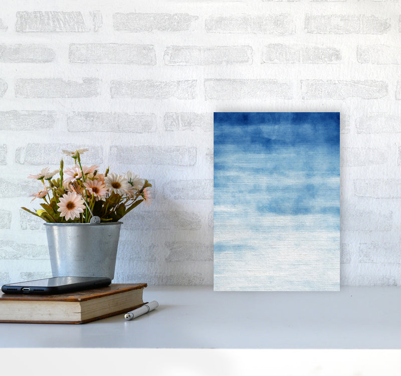 Abstract Blue Art Print by Seven Trees Design A4 Black Frame
