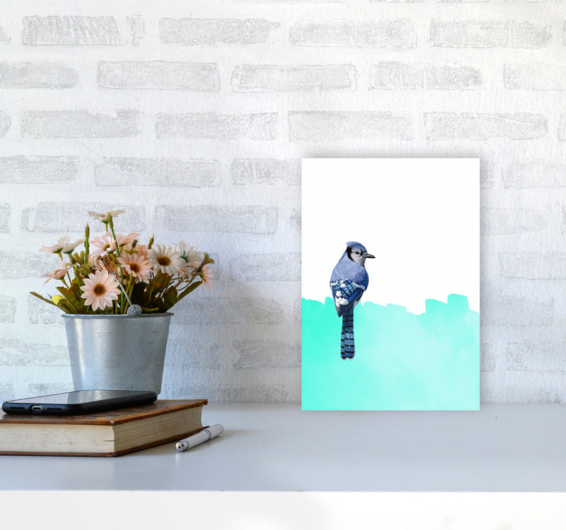 Bird Blue Art Print by Seven Trees Design A4 Black Frame