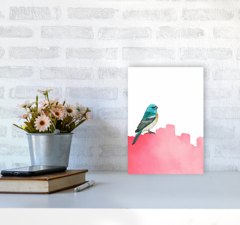 Bird Pink Art Print by Seven Trees Design A4 Black Frame
