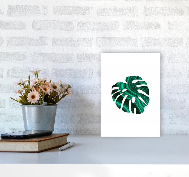 Green Marble Leaf I Art Print by Seven Trees Design A4 Black Frame