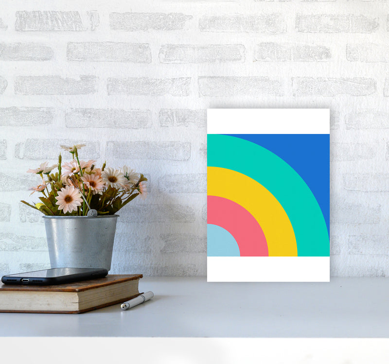 Happy shapes II Rainbow Art Print by Seven Trees Design A4 Black Frame
