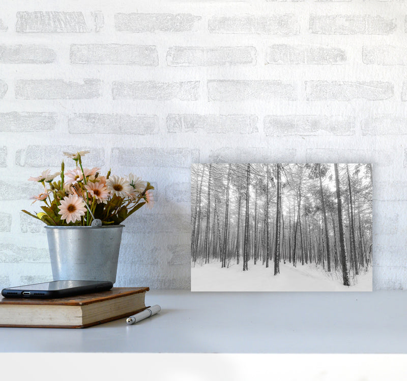 Let it snow forest Art Print by Seven Trees Design A4 Black Frame