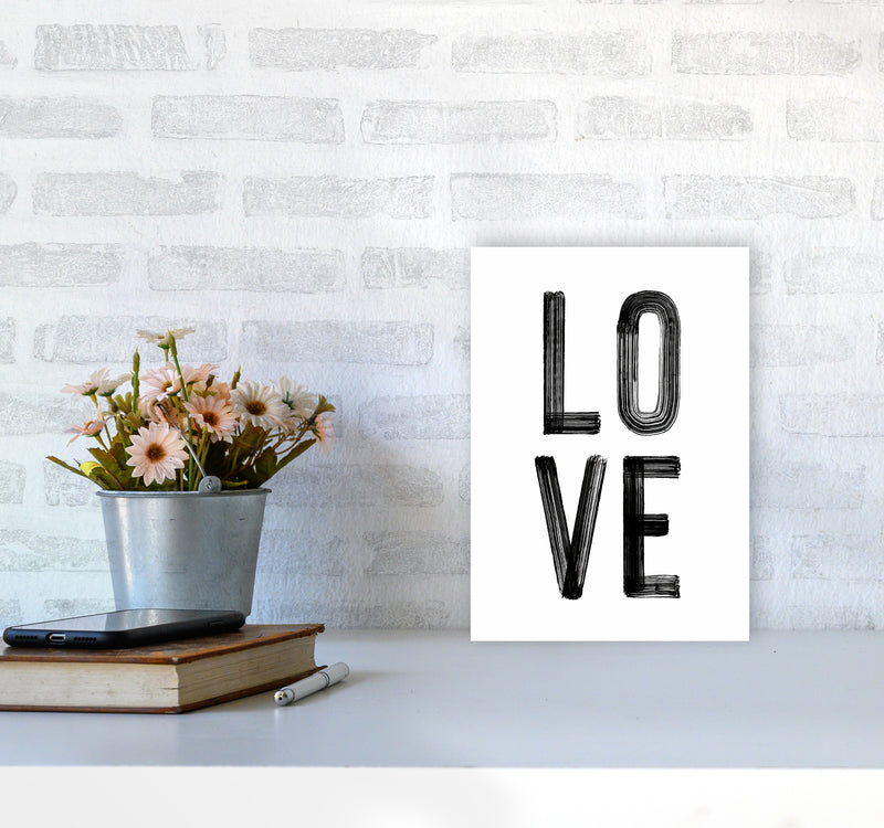 Love in Black Quote Art Print by Seven Trees Design A4 Black Frame