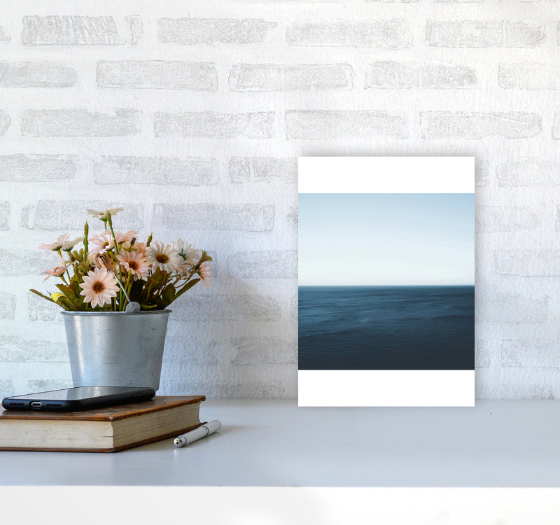 Minimal Ocean Photography Art Print by Seven Trees Design A4 Black Frame