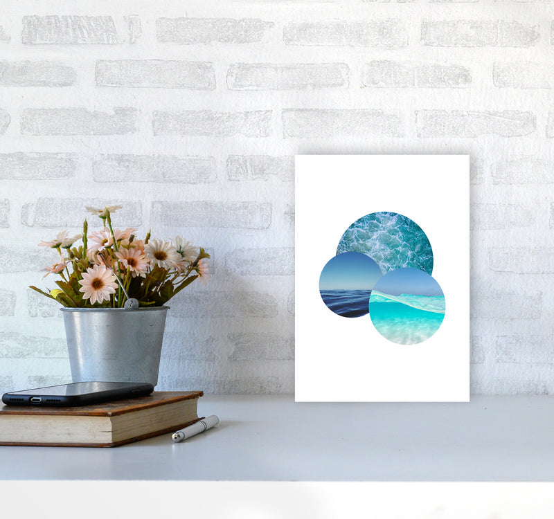 Ocean Planets Art Print by Seven Trees Design A4 Black Frame