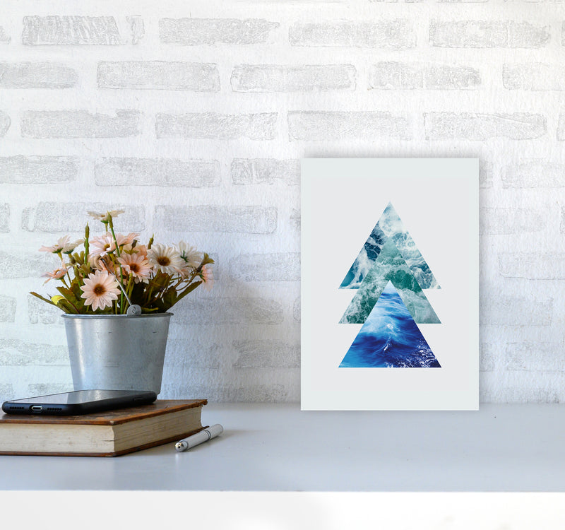 Ocean Triangles Art Print by Seven Trees Design A4 Black Frame
