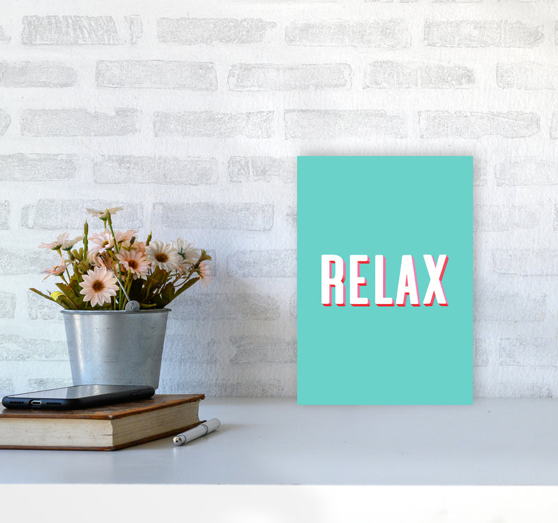 Relax Quote Art Print by Seven Trees Design A4 Black Frame