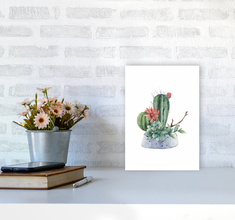 The Watercolor Cactus Art Print by Seven Trees Design A4 Black Frame
