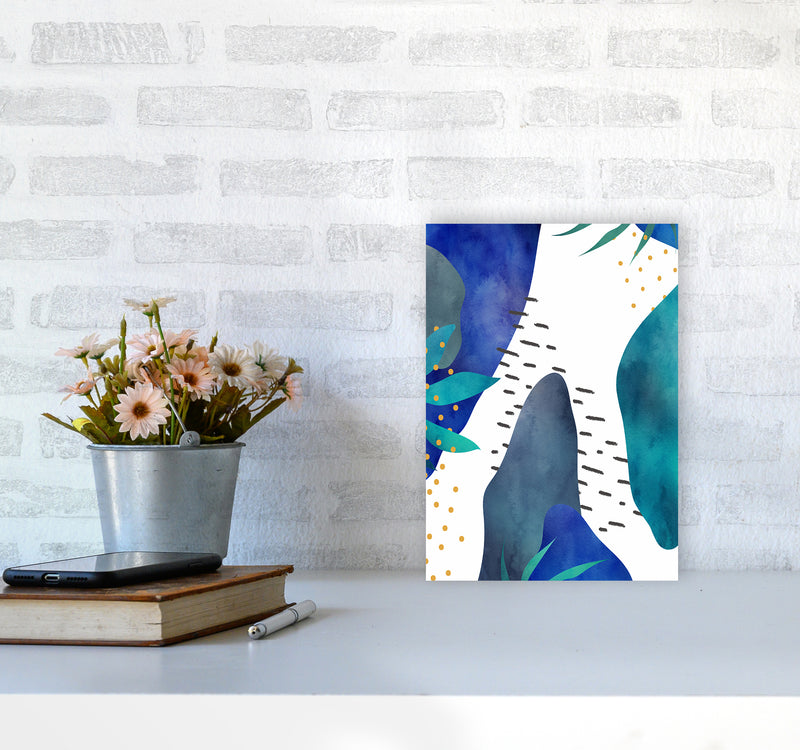 Watercolor Abstract Jungle Art Print by Seven Trees Design A4 Black Frame