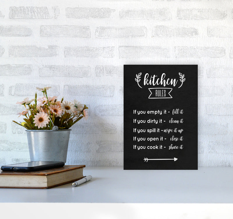 Kitchen rules Art Print by Seven Trees Design A4 Black Frame