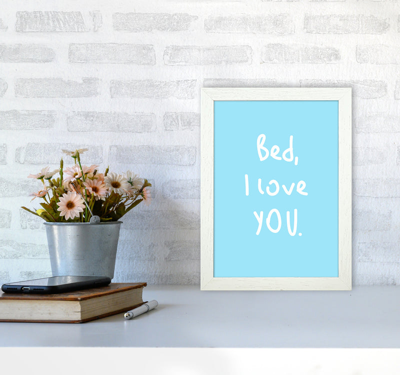Bed I Love You Quote Art Print by Seven Trees Design A4 Oak Frame