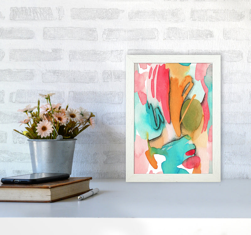 Abstract Watercolor Art Print by Seven Trees Design A4 Oak Frame