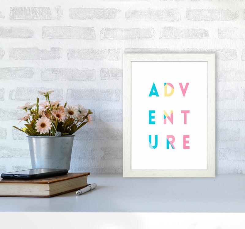 Adventure In Colors Quote Art Print by Seven Trees Design A4 Oak Frame