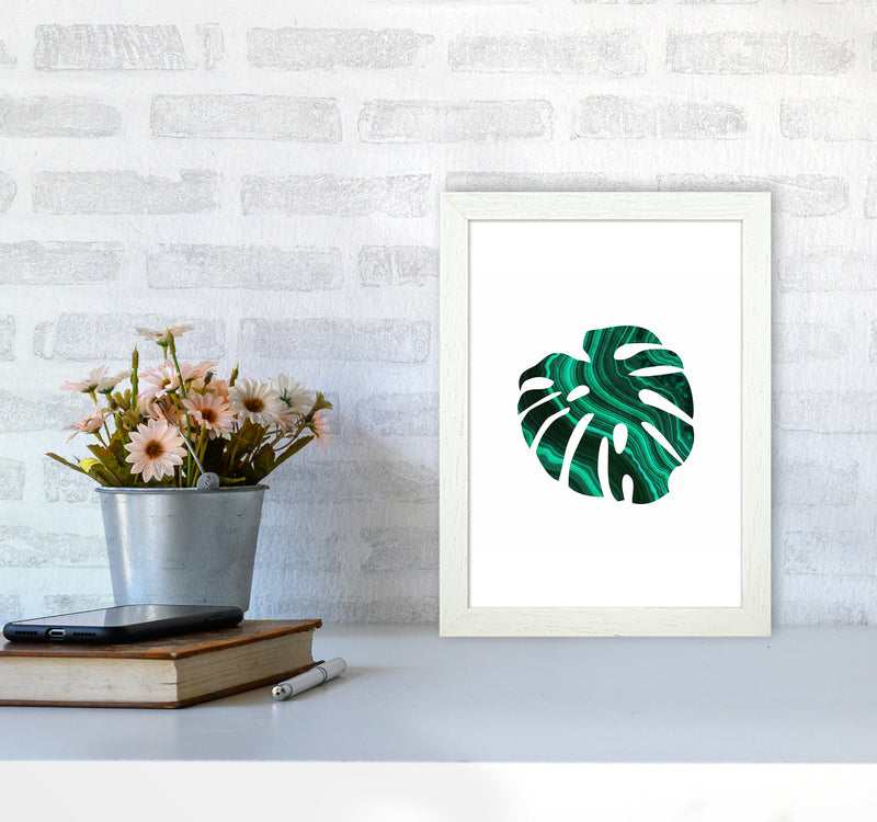 Green Marble Leaf I Art Print by Seven Trees Design A4 Oak Frame