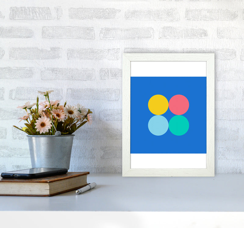 Happy shapes I Circles Art Print by Seven Trees Design A4 Oak Frame