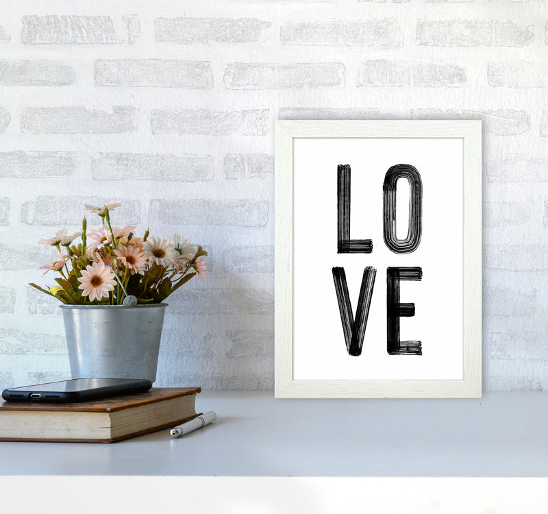 Love in Black Quote Art Print by Seven Trees Design A4 Oak Frame