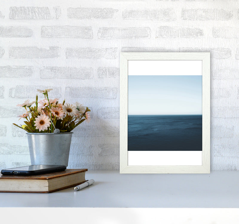 Minimal Ocean Photography Art Print by Seven Trees Design A4 Oak Frame
