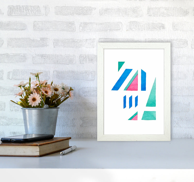 Modern Abstract Watercolor Art Print by Seven Trees Design A4 Oak Frame
