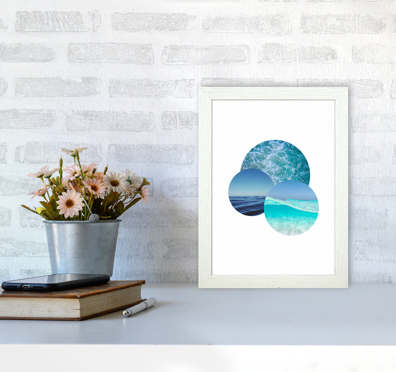 Ocean Planets Art Print by Seven Trees Design A4 Oak Frame