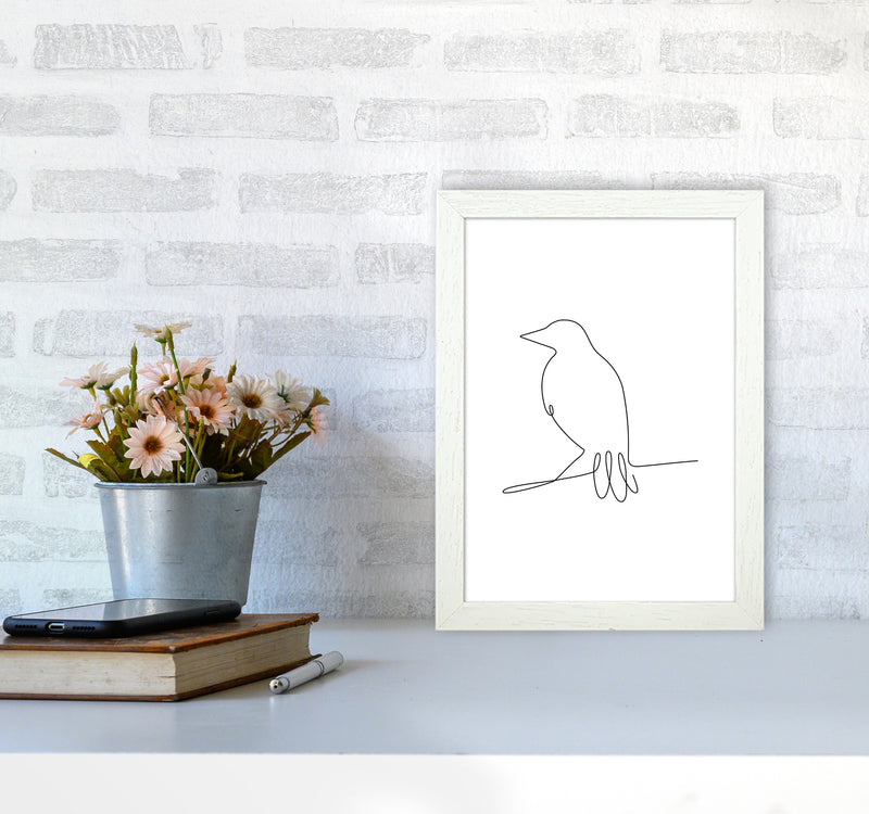 One Line Bird II Art Print by Seven Trees Design A4 Oak Frame