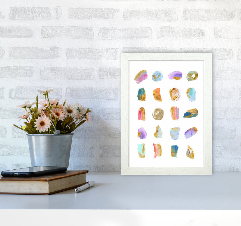 Painting Strokes Abstract Art Print by Seven Trees Design A4 Oak Frame