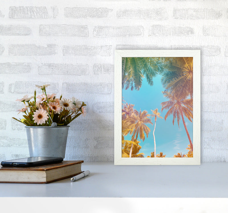 Palms Paradise Art Print by Seven Trees Design A4 Oak Frame