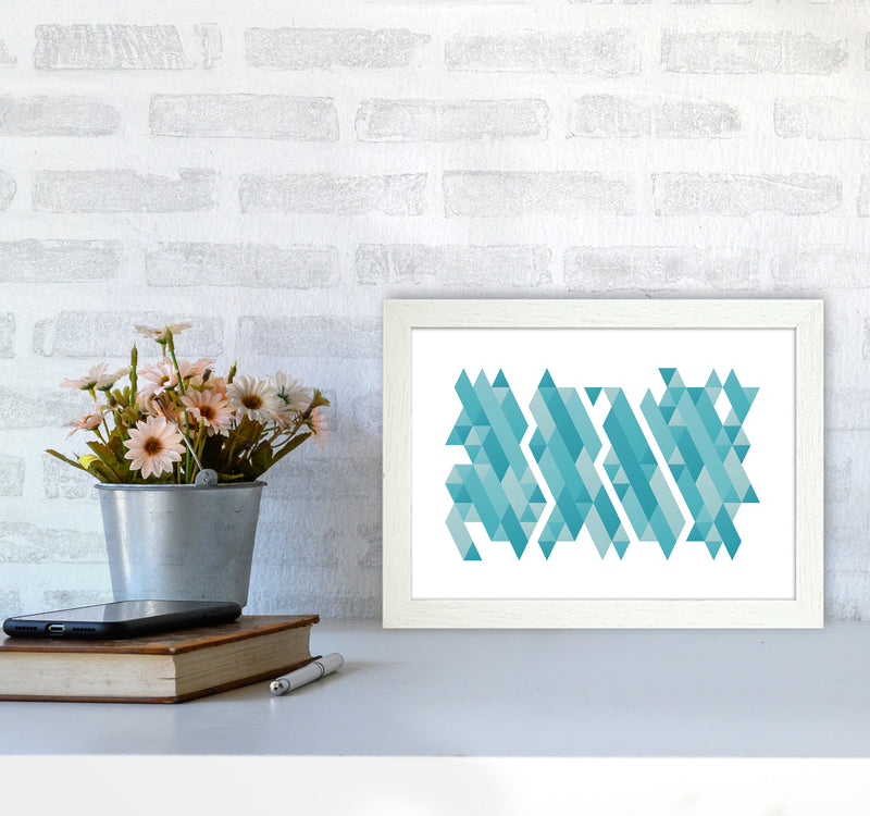 Pieces Of Mountains Abstract Art Print by Seven Trees Design A4 Oak Frame