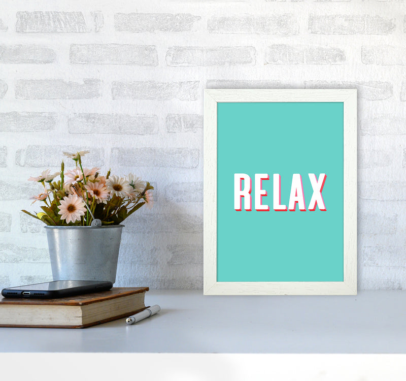 Relax Quote Art Print by Seven Trees Design A4 Oak Frame