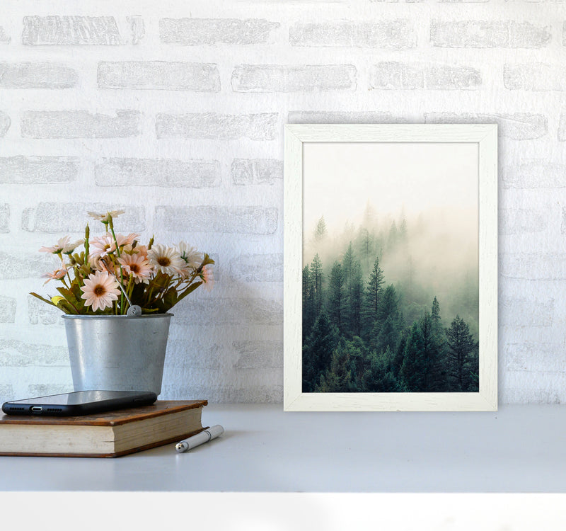 The Fog And The Forest II Photography Art Print by Seven Trees Design A4 Oak Frame