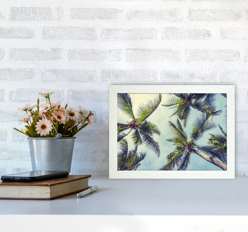 The Palms Photography Art Print by Seven Trees Design A4 Oak Frame