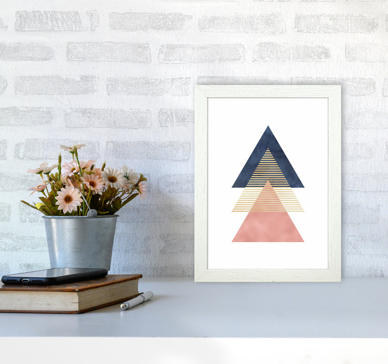 The Triangles Art Print by Seven Trees Design A4 Oak Frame