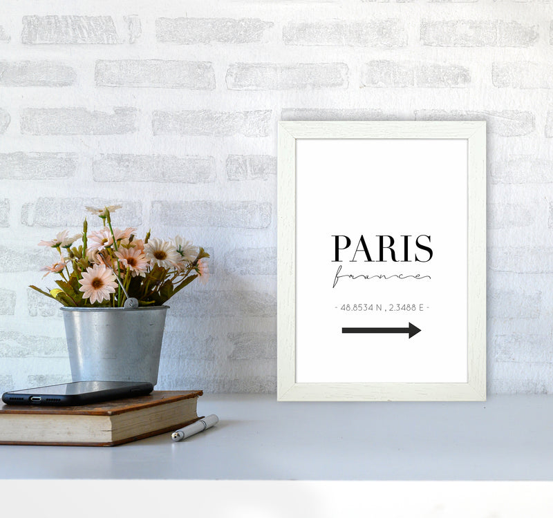 To Paris Sign Art Print by Seven Trees Design A4 Oak Frame