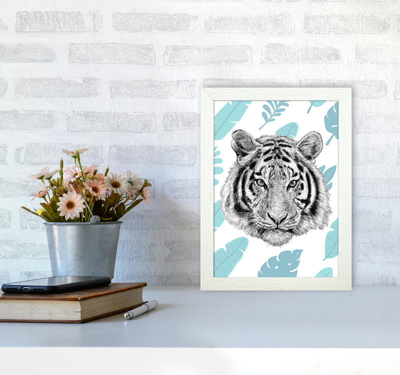 Tropical Tiger Animal Art Print by Seven Trees Design A4 Oak Frame