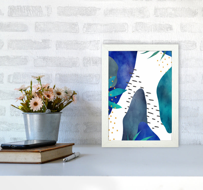 Watercolor Abstract Jungle Art Print by Seven Trees Design A4 Oak Frame