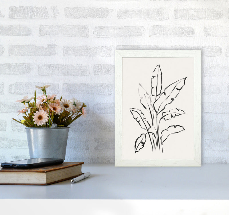 Banana Leafs Drawing Art Print by Seven Trees Design A4 Oak Frame