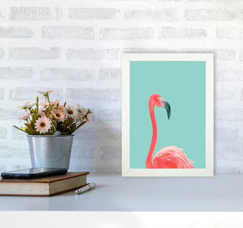 Flamingo In The Sky Art Print by Seven Trees Design A4 Oak Frame