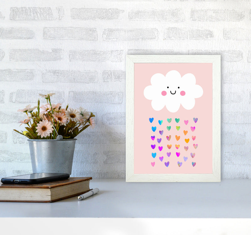 Happy Cloud Art Print by Seven Trees Design A4 Oak Frame