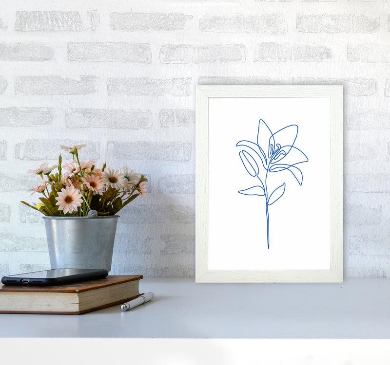 One Line Flower II Art Print by Seven Trees Design A4 Oak Frame
