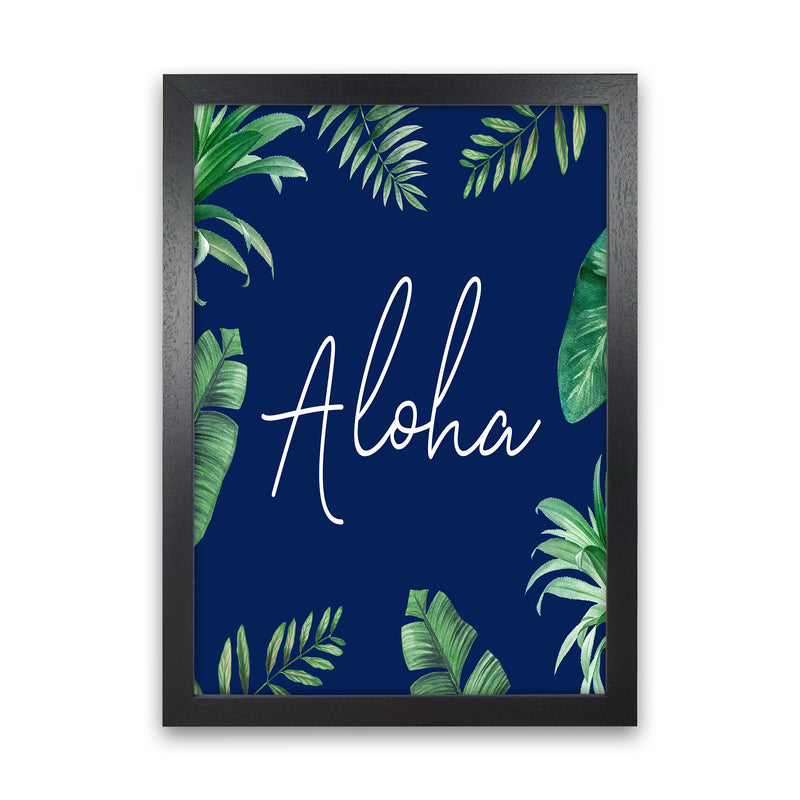Aloha Botanical Art Print by Seven Trees Design Black Grain
