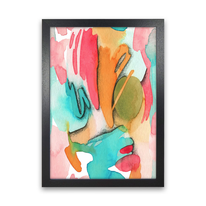 Abstract Watercolor Art Print by Seven Trees Design Black Grain