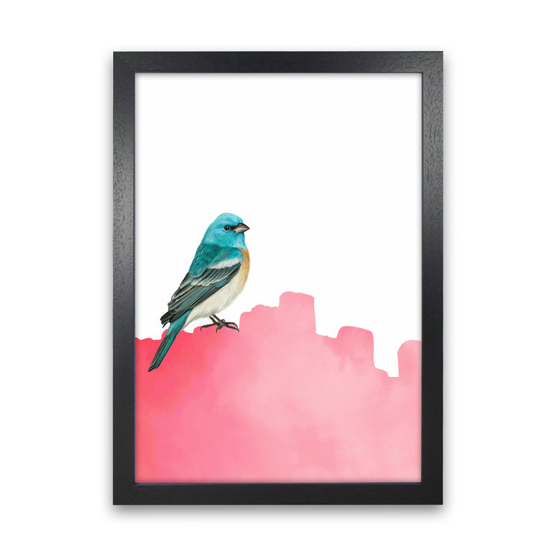 Bird Pink Art Print by Seven Trees Design Black Grain