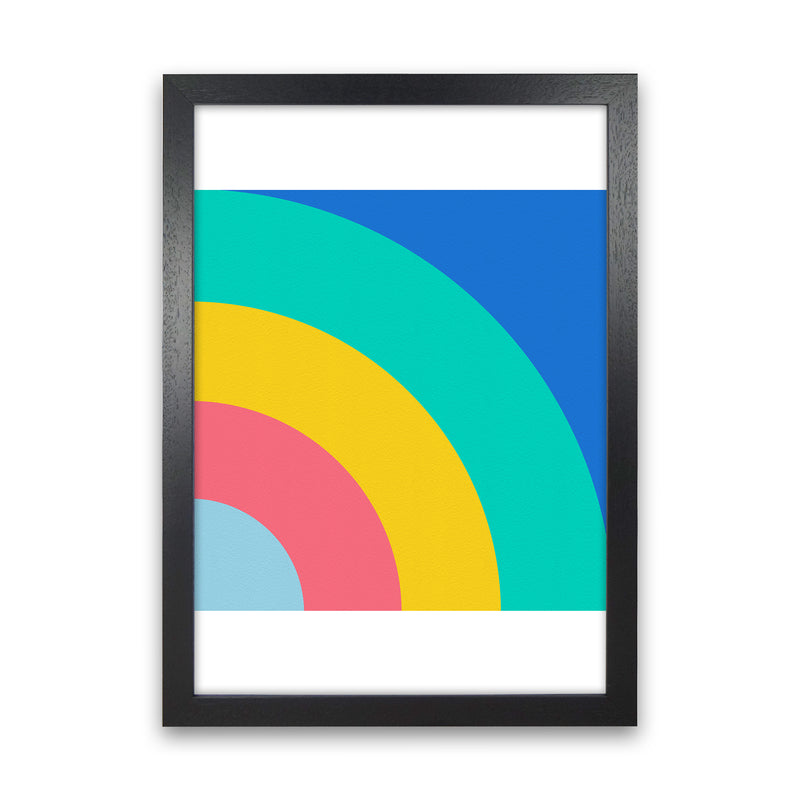 Happy shapes II Rainbow Art Print by Seven Trees Design Black Grain