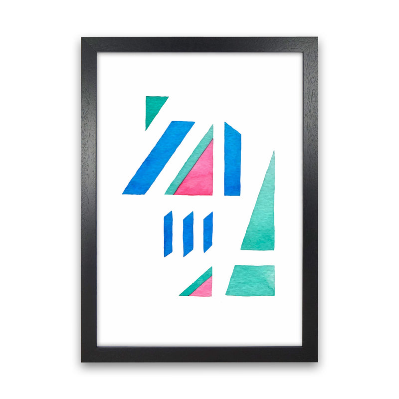 Modern Abstract Watercolor Art Print by Seven Trees Design Black Grain