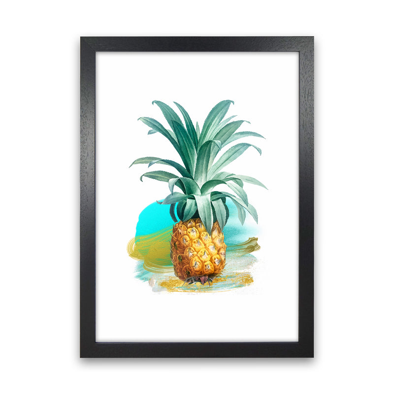Modern Pineapple Kitchen Art Print by Seven Trees Design Black Grain