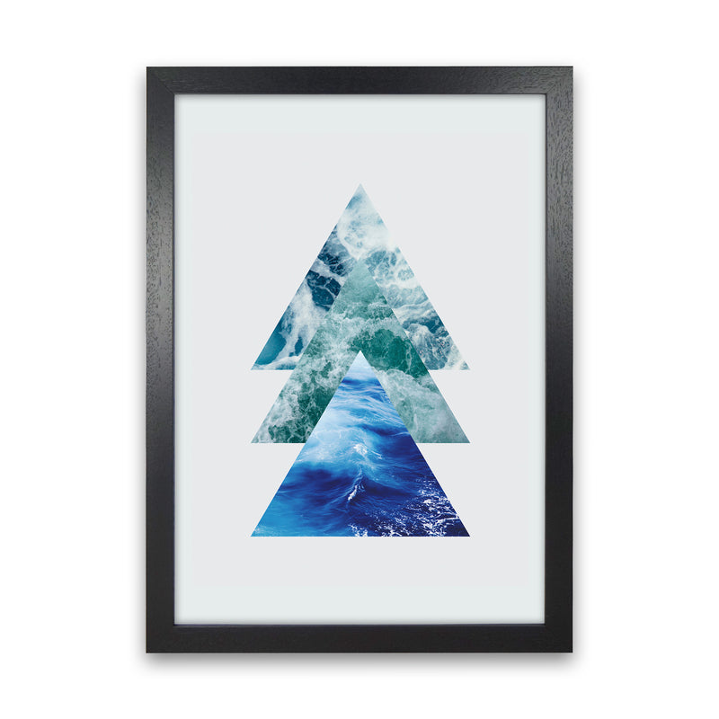Ocean Triangles Art Print by Seven Trees Design Black Grain