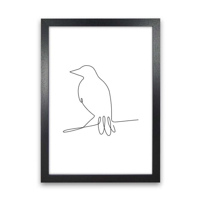 One Line Bird II Art Print by Seven Trees Design Black Grain