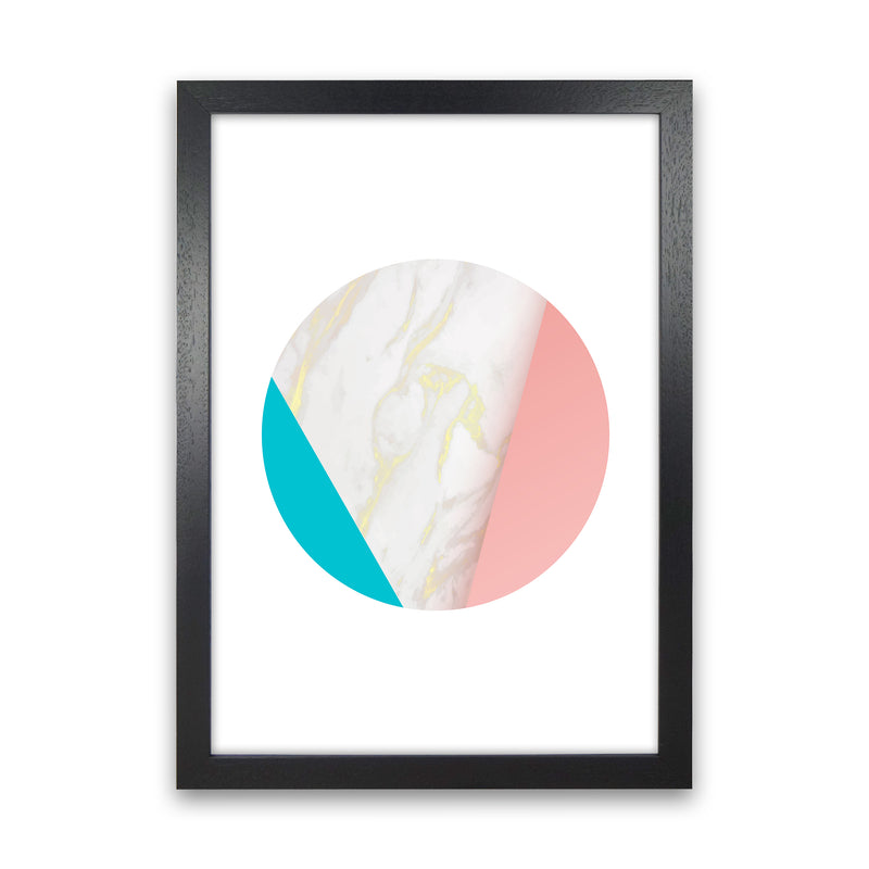 Pink Marble Circle I Abstract Art Print by Seven Trees Design Black Grain