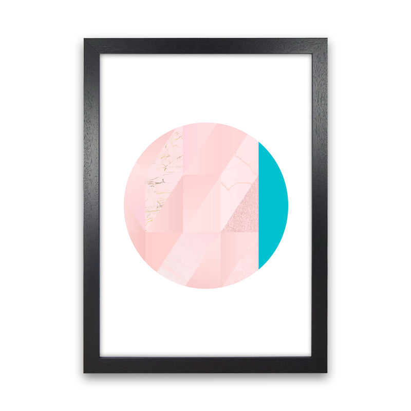 Pink Marble Circle II Abstract Art Print by Seven Trees Design Black Grain